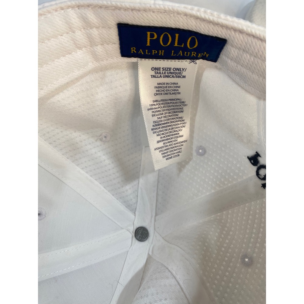 Polo Ralph Lauren Baseball Cap Mens OS White Textured Performance Hat Preppy - Picture 7 of 8